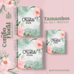 Combo agenda cristã floral