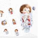 Kit Digital Ilustrações Jesus Menino (Santinhos)
