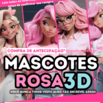 Kit Digital Mascotes 3D Rosa
