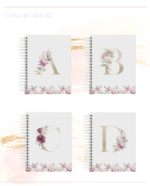 Combo de Capas Alfabeto Floral Dourado - Imagem 2