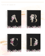 Combo de Capas Alfabeto Floral Dourado