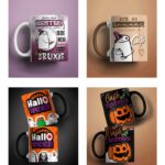 Mini Pack de Arte Caneca Dia das Bruxas