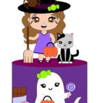 Arquivo de Corte Topo de Bolo Halloween Bruxinha