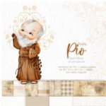 Kit Digital Ilustrações Padre Pio (Santinhos) | Carinas Paper