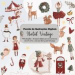 Kit Digital Natal Vintage