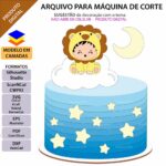 Arquivo Digital Topo de Bolo Bebê leãozinho na nuvem