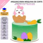 Arquivo Digital Topo de Bolo Coelhinha no Cestinho