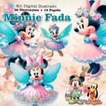 Kit Digital Ilustrado Minnie Jardim das Fadas