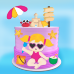 Arquivo Digital Topo de Bolo Menina Verão Praia