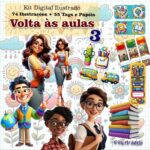 Kit Digital Ilustrado Volta as Aulas 3