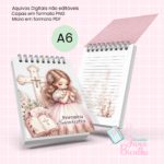Bloquinho A6 Dia Primeira Eucaristia Rose Gold Girls 4 em 1
