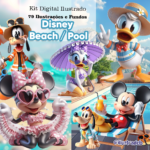 Kit Digital Ilustrado Pool / Beach Party Disney 3D