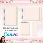 Arte Páginas extras para Caderneta e Mockups editáveis no Canva