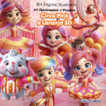 Kit Digital Circo 3D Pink