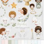 Kit Digital Ilustrações Anjinhos | Carinas Paper