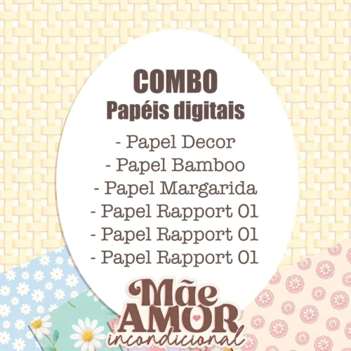 Mãe Amor Incondicional - Combo de Papéis