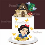 Topo de Bolo Branca de Neve Baby - Arquivo Digital