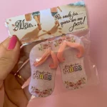 Card chinelinho rosa para xuxinha com lapela de presente
