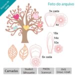 ARQUIVO Topo de Bolo Árvore de amor com flores