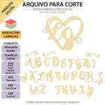 ARQUIVO Topo de bolo Coração Com Letra Decorada