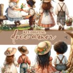 Kit Digital 200 Ilustrações Doce Amor