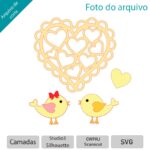 ARQUIVO Topo de bolo Passarinhos com coração