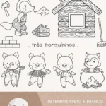 Três Porquinhos | Para colorir