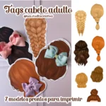 Tags cabelo adulto