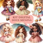Kit Digital Ilustrações Doce Menina
