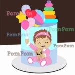 Topo de Bolo Menina Baby Brinquedos  - Arquivo Digital