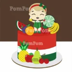 Topo de Bolo Frutinhas Menina - Arquivo Digital