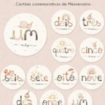 Cartões de Mesversário Boho | Printables