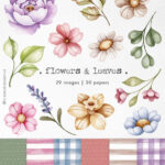 Kit Digital Flores & Folhas