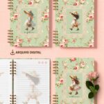 Arquivo Kit 6 Capas e 6 Miolos Decorados Coleção Doce Menina