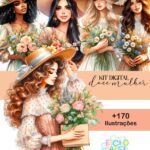 Kit Digital Ilustrações Doce Mulher + 170 Ilustrações