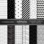 Kit de Papéis Digitais Minimalista Preto