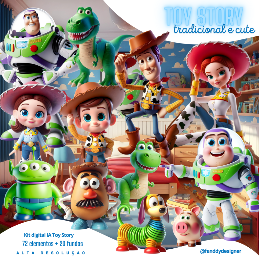 KIT DIGITAL Toy Story Tradicional e Cute - Imagem 1