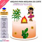 ARQUIVO Topo de bolo Festa Junina Menina Dançando