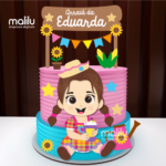 Arquivo de Corte Topo de Bolo Festa Junina Arraiá da Eduarda