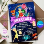 Convite Digital Divertida Mente 2 - Editável com Canva mod.2