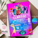 Convite Digital Divertida Mente 2 - Editável com Canva mod.3