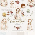 Kit Digital Ilustrações Nossa Senhora da Rosa Mística