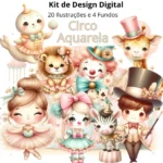 Kit Digital Circo Aquarela