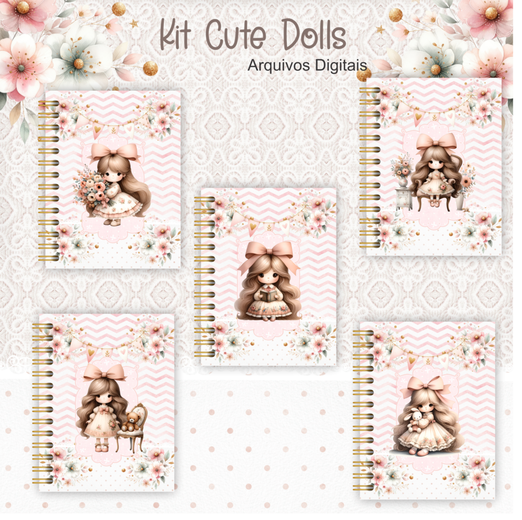 Kit Encadernação CUTE DOLLS - Imagem 1