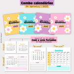 Combo calendários color flower 2025