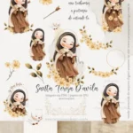 Kit Digital Ilustrações Santa Teresa Dávila| (Santinhos)