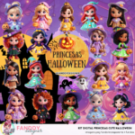 Kit Digital ANIMAIS PRINCESAS CUTE HALLOWEEN
