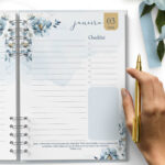Agenda 2025 1 Dia por Página COM VERSÍCULOS Floral Azul – Arquivo Digital