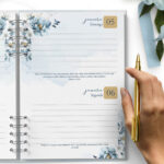 Arquivo Agenda 2025 2 Dias por Página COM VERSÍCULOS Floral Azul