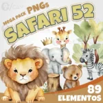 Kit Digital Png Safari Aquarela
